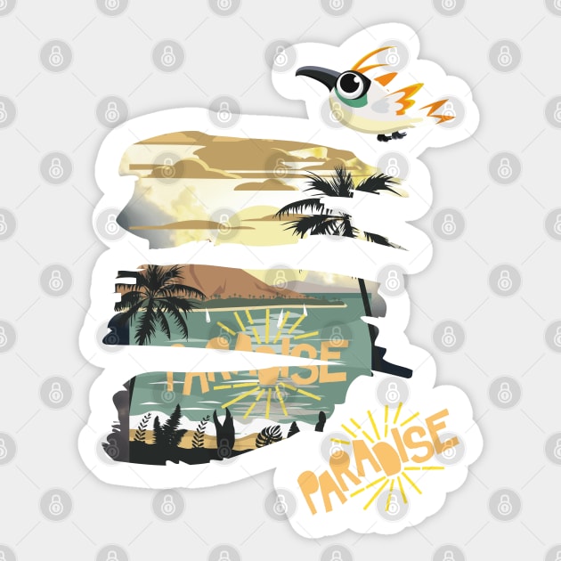 Paradise vacation Sticker by O.M design